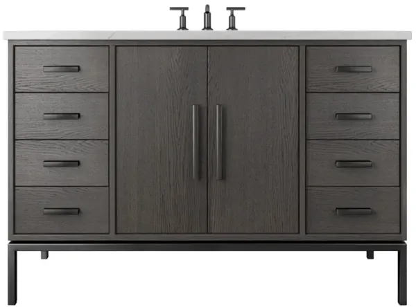 Briar White Oak Single Extra Wide Bathroom Vanity - Gray