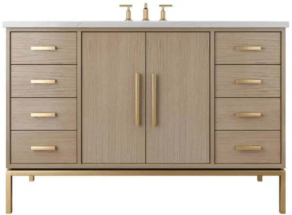 Briar White Oak Single Extra Wide Bathroom Vanity - Brown