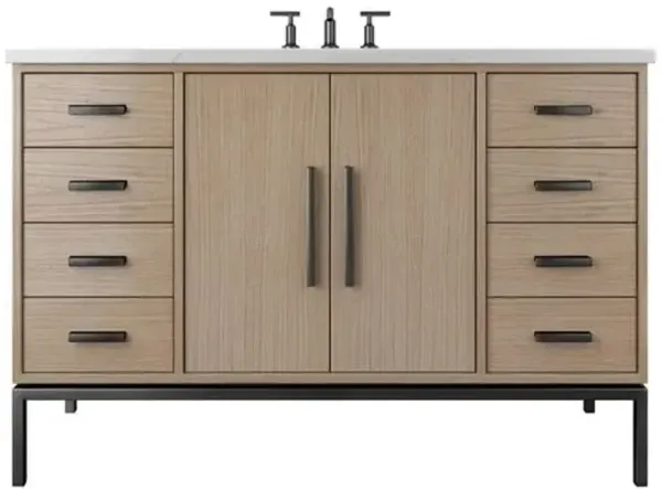 Briar White Oak Single Extra Wide Bathroom Vanity - Brown
