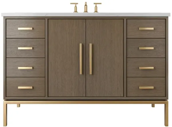 Briar White Oak Single Extra Wide Bathroom Vanity - Gray