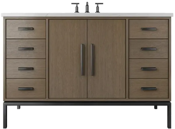Briar White Oak Single Extra Wide Bathroom Vanity - Brown