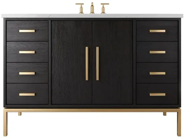 Briar White Oak Single Extra Wide Bathroom Vanity - Black