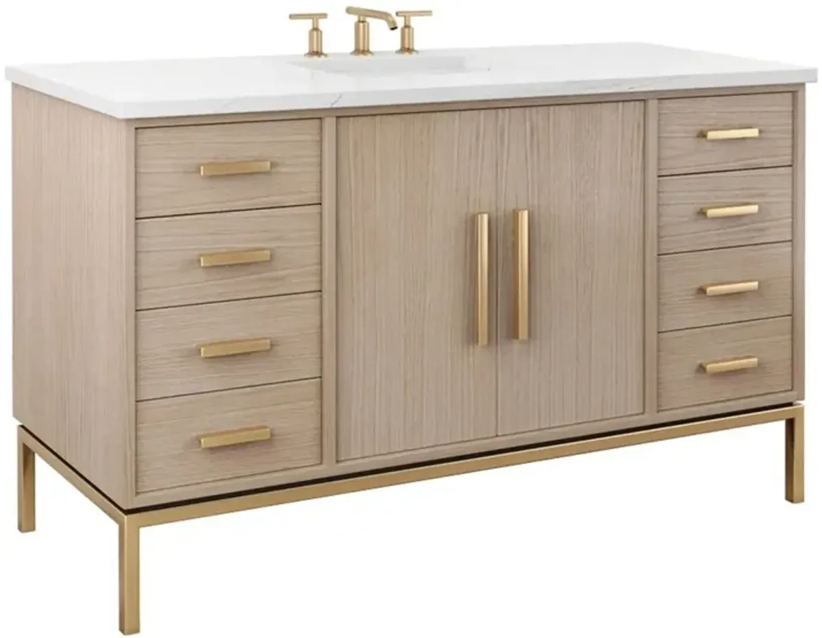 Briar White Oak Single Extra Wide Bathroom Vanity - Brown
