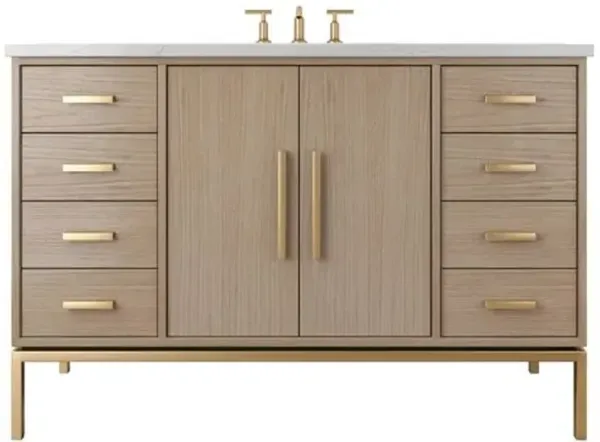 Briar White Oak Single Extra Wide Bathroom Vanity - Brown