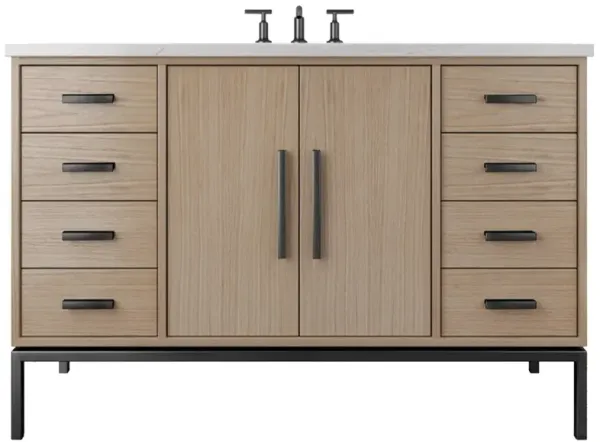 Briar White Oak Single Extra Wide Bathroom Vanity - Brown