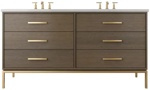 Briar White Oak Double Drawer Bathroom Vanity - Gray