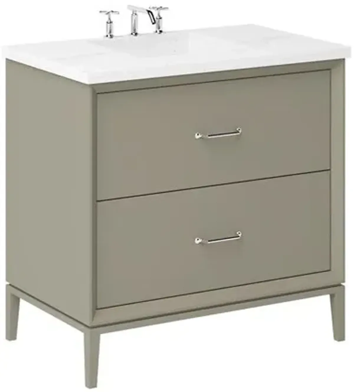 Hawthorne Two-Drawer Single Bathroom Vanity - Green