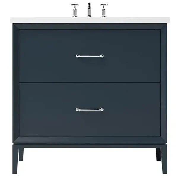 Hawthorne Two-Drawer Single Bathroom Vanity - Blue