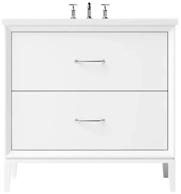 Hawthorne Two-Drawer Single Bathroom Vanity - White