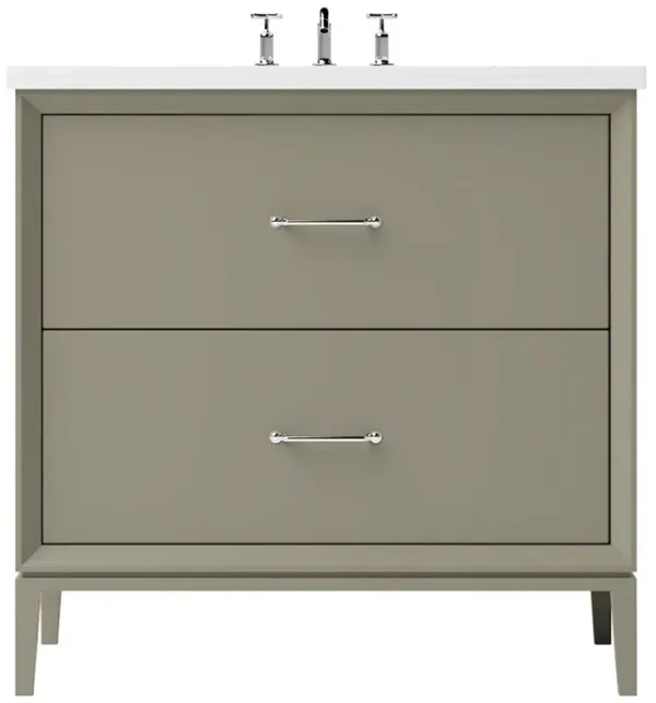 Hawthorne Two-Drawer Single Bathroom Vanity - Green