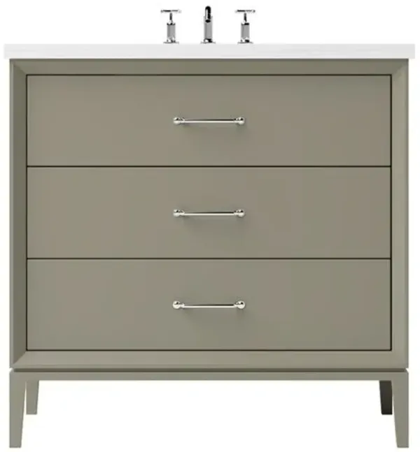 Hawthorne Three-Drawer Single Bathroom Vanity - Green