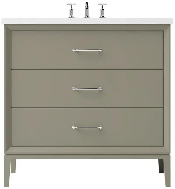 Hawthorne Three-Drawer Single Bathroom Vanity - Green