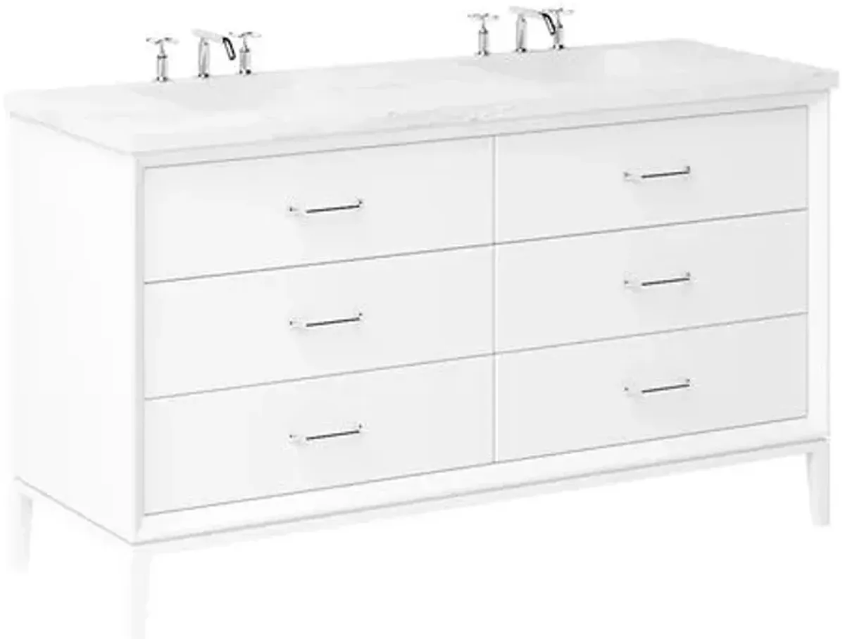 Hawthorne Double Drawer Bathroom Vanity - White