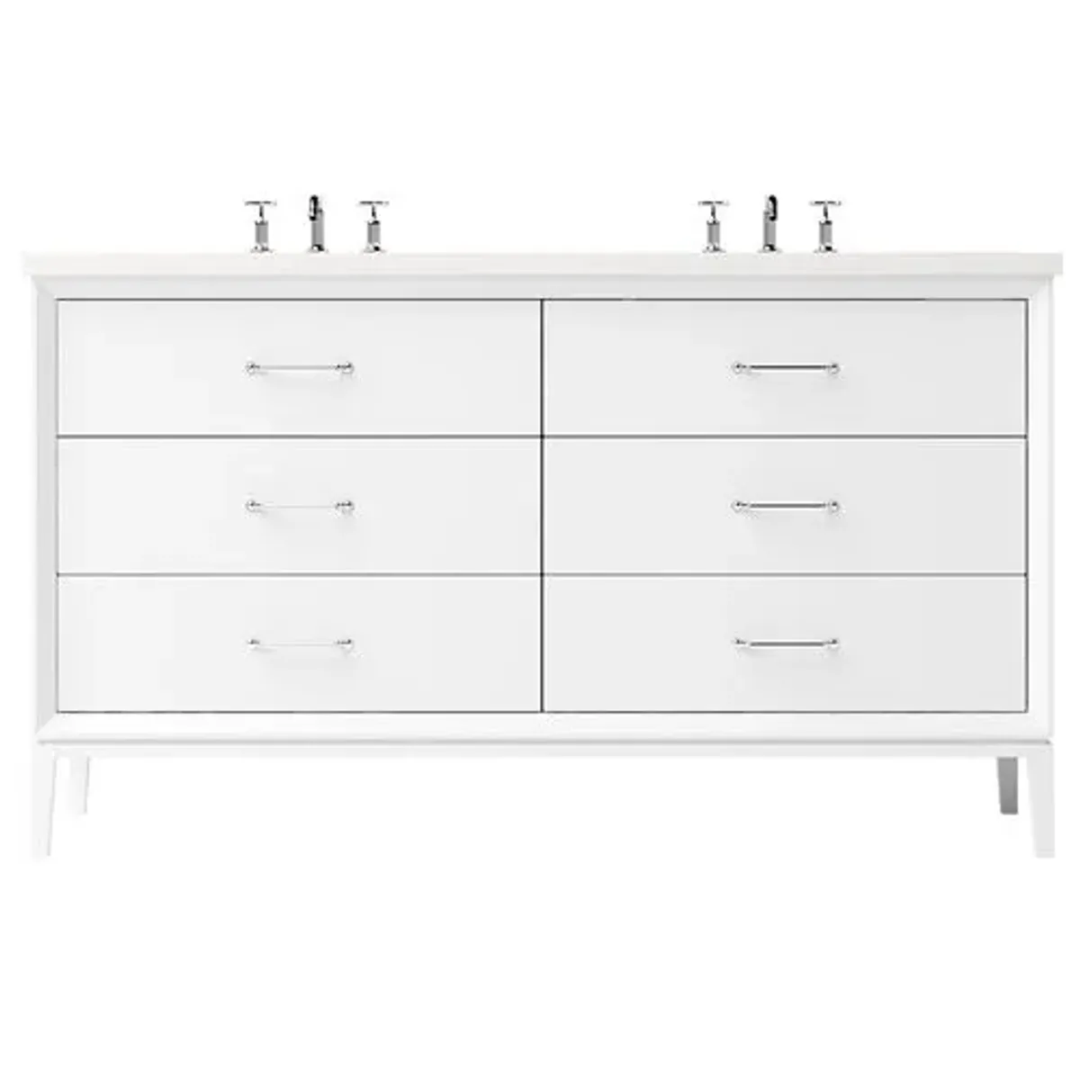 Hawthorne Double Drawer Bathroom Vanity - White