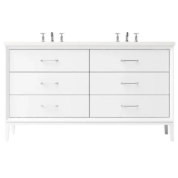 Hawthorne Double Drawer Bathroom Vanity - White
