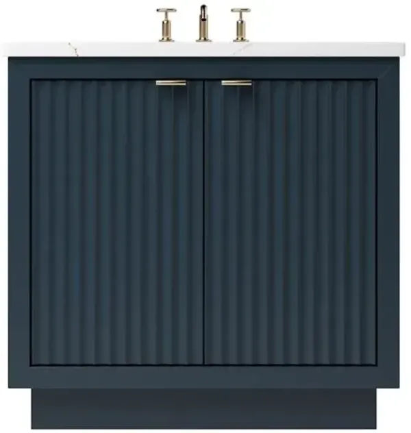 Ashford 2-Door Single Bathroom Vanity - Blue