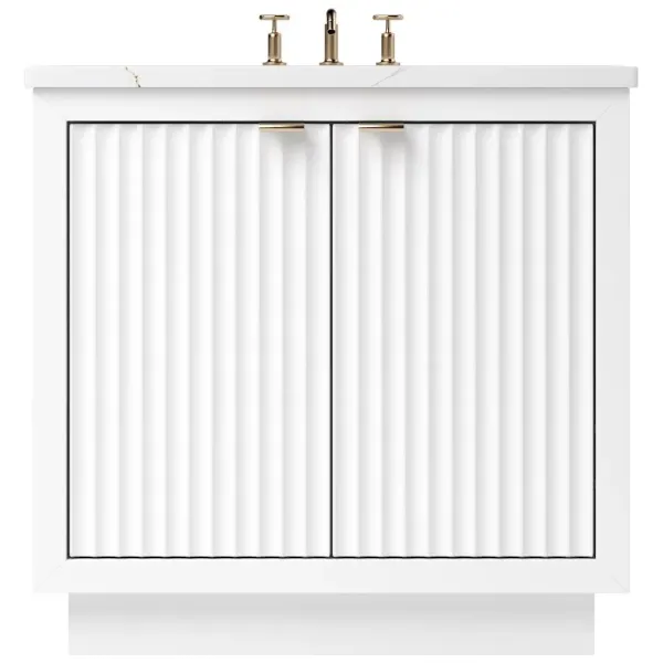 Ashford 2-Door Single Bathroom Vanity - White