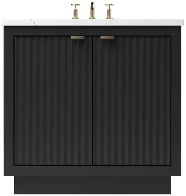 Ashford 2-Door Single Bathroom Vanity - Black
