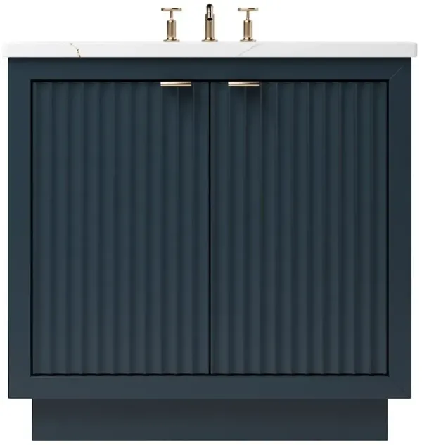 Ashford 2-Door Single Bathroom Vanity - Blue