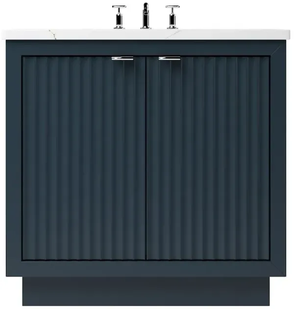 Ashford 2-Door Single Bathroom Vanity - Blue