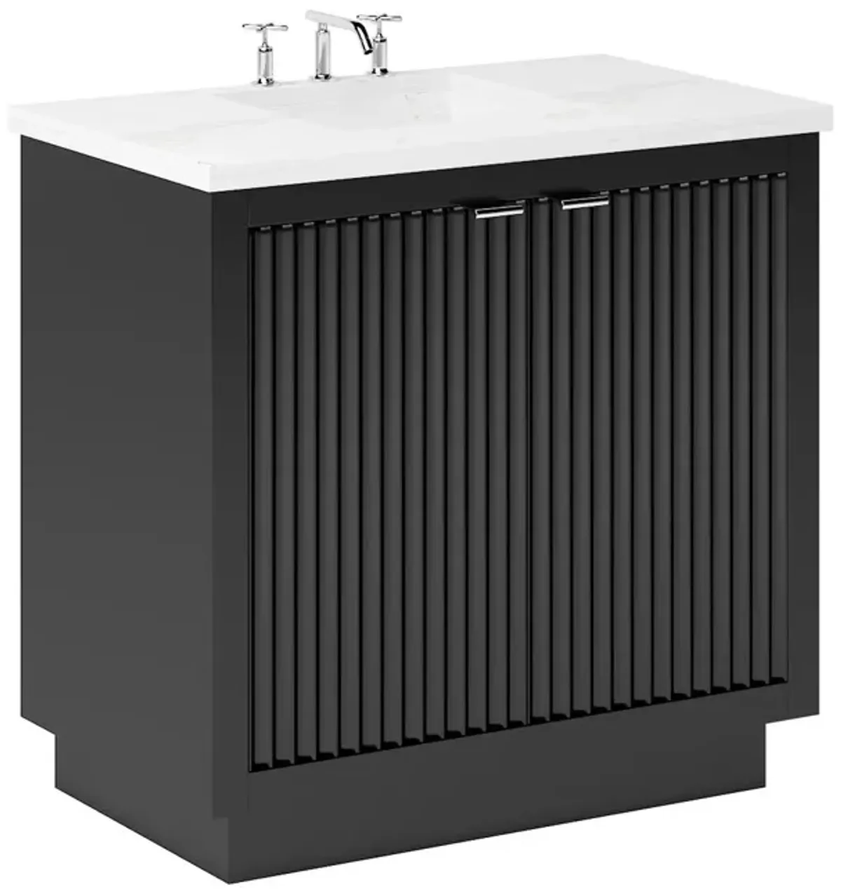 Ashford 2-Door Single Bathroom Vanity - Black