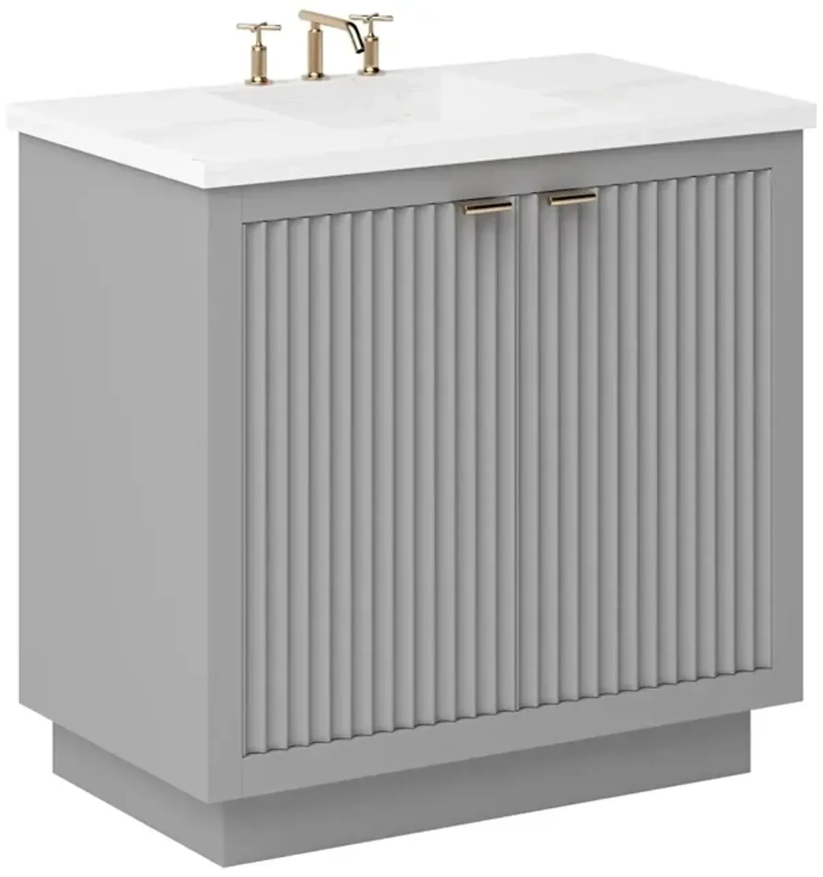 Ashford 2-Door Single Bathroom Vanity - Gray