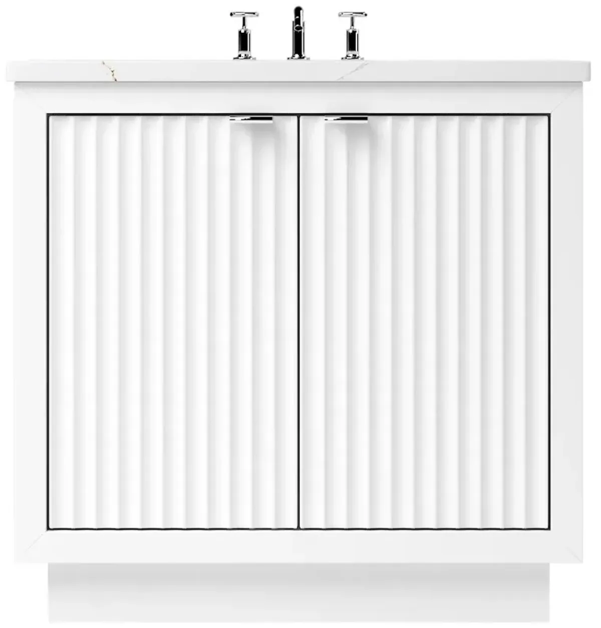 Ashford 2-Door Single Bathroom Vanity - White