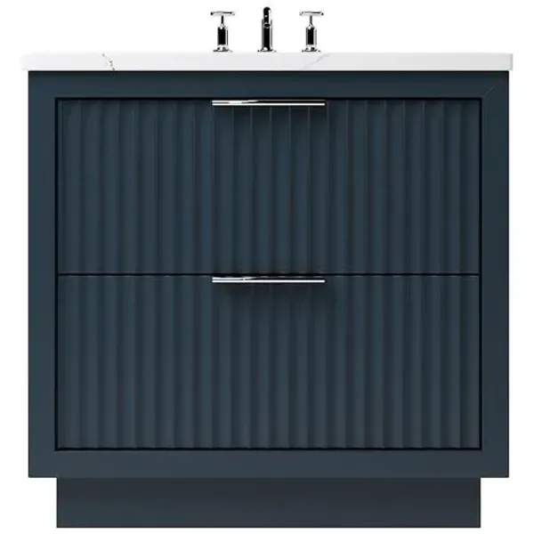 Ashford Two-Drawer Single Bathroom Vanity - Blue