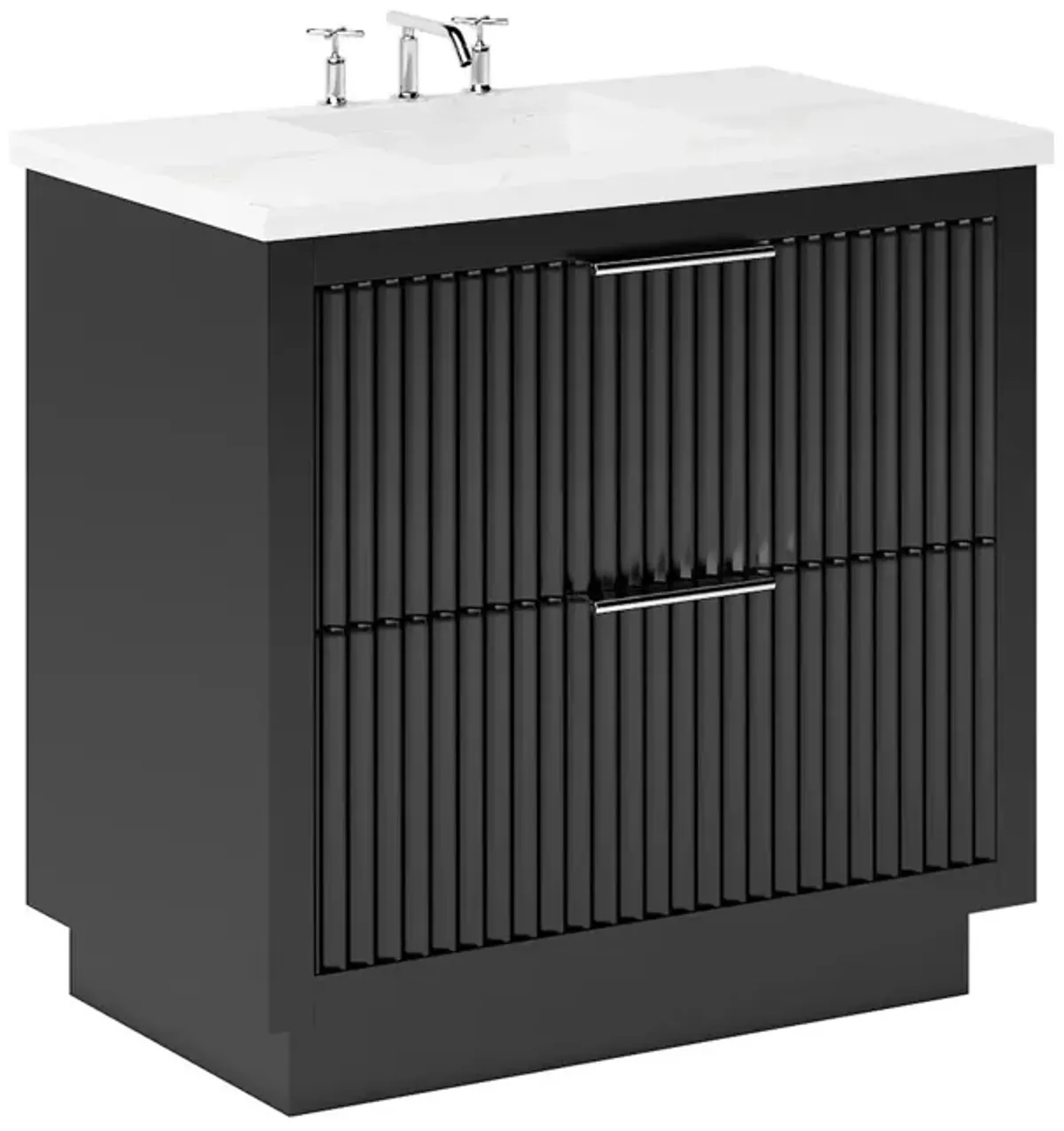 Ashford Two-Drawer Single Bathroom Vanity - Black