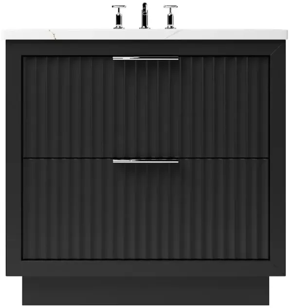 Ashford Two-Drawer Single Bathroom Vanity - Black