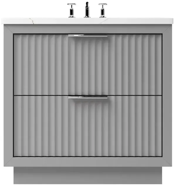 Ashford Two-Drawer Single Bathroom Vanity - Gray