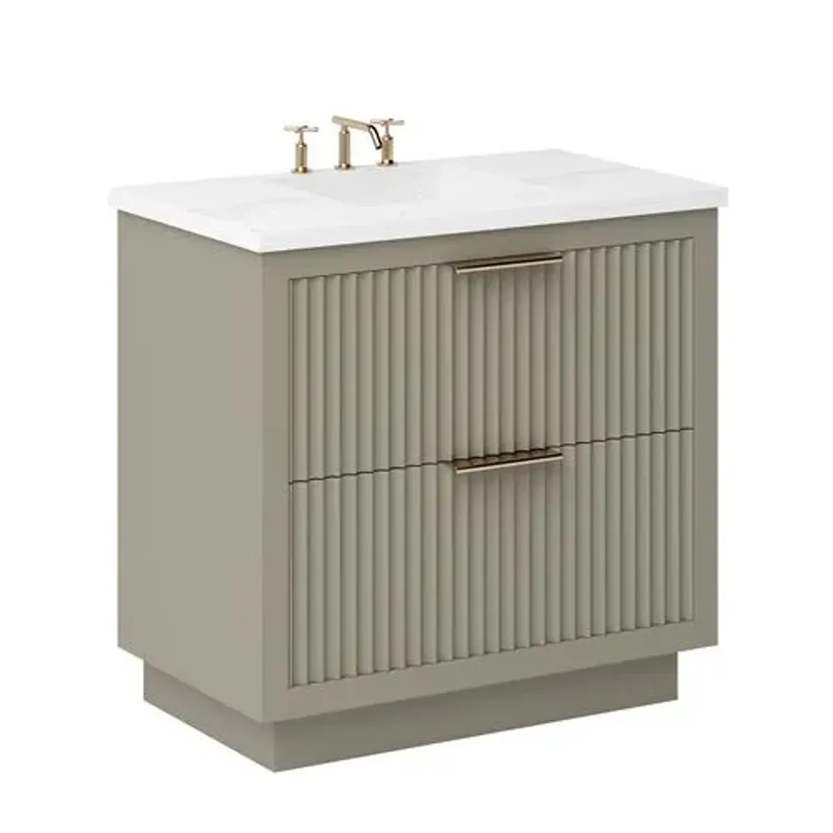 Ashford Two-Drawer Single Bathroom Vanity - Green