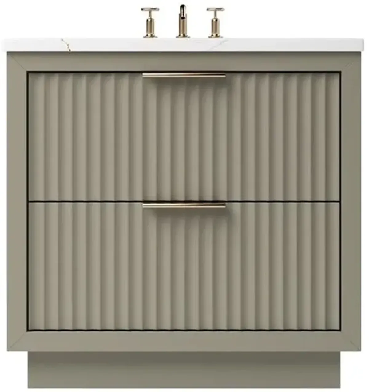 Ashford Two-Drawer Single Bathroom Vanity - Green