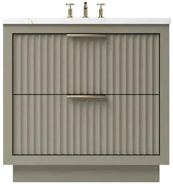 Ashford Two-Drawer Single Bathroom Vanity - Green