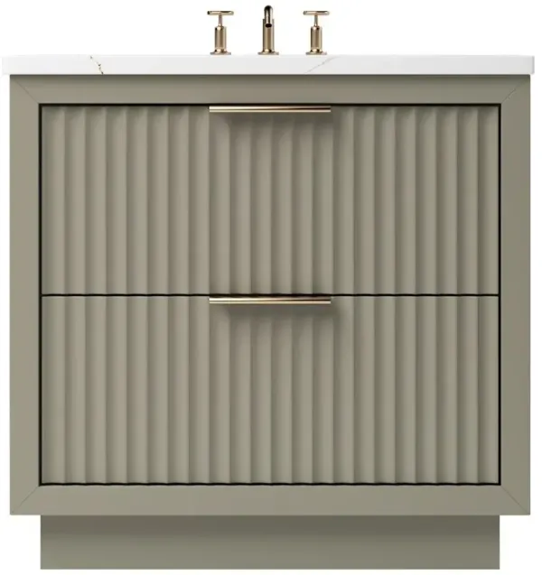 Ashford Two-Drawer Single Bathroom Vanity - Green