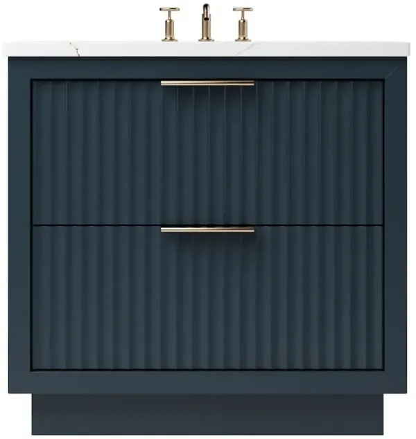 Ashford Two-Drawer Single Bathroom Vanity - Blue