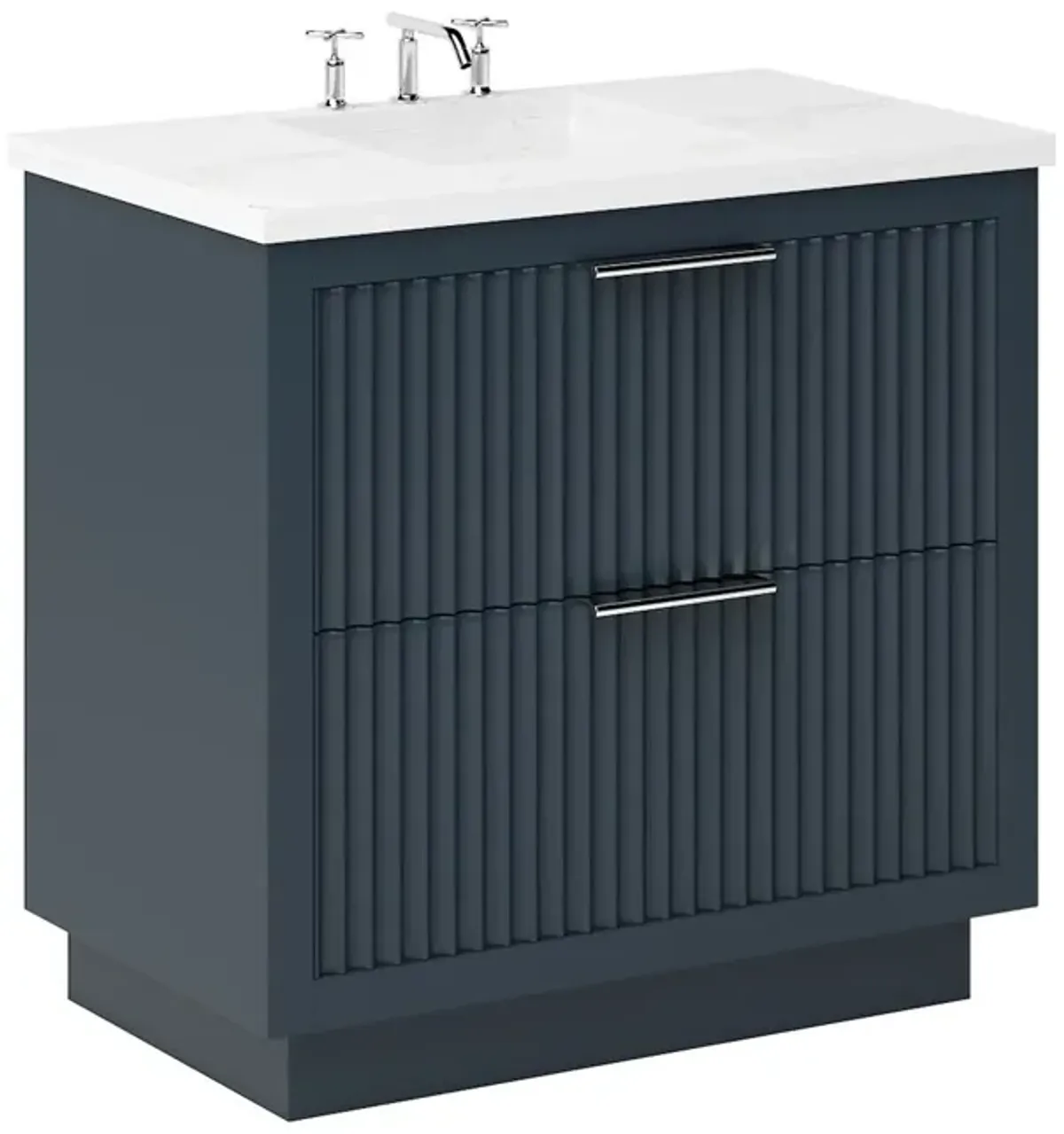 Ashford Two-Drawer Single Bathroom Vanity - Blue