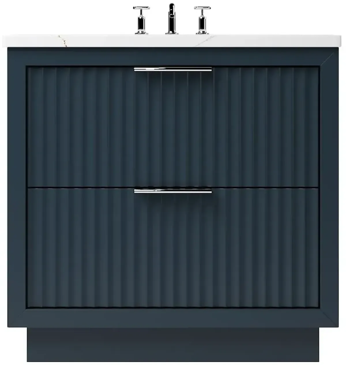 Ashford Two-Drawer Single Bathroom Vanity - Blue