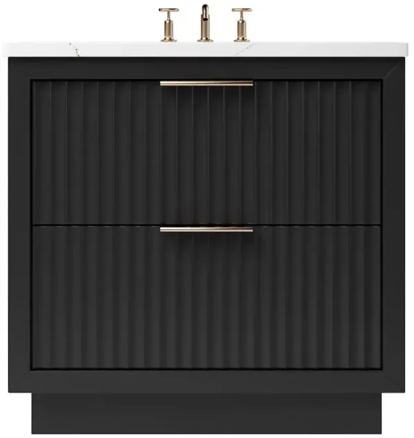 Ashford Two-Drawer Single Bathroom Vanity - Black