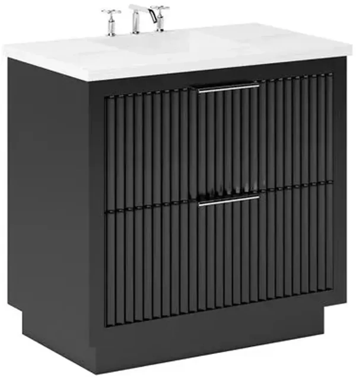 Ashford Two-Drawer Single Bathroom Vanity - Black