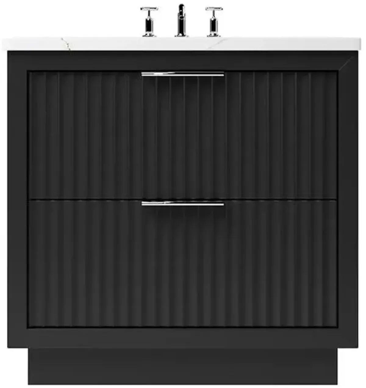 Ashford Two-Drawer Single Bathroom Vanity - Black