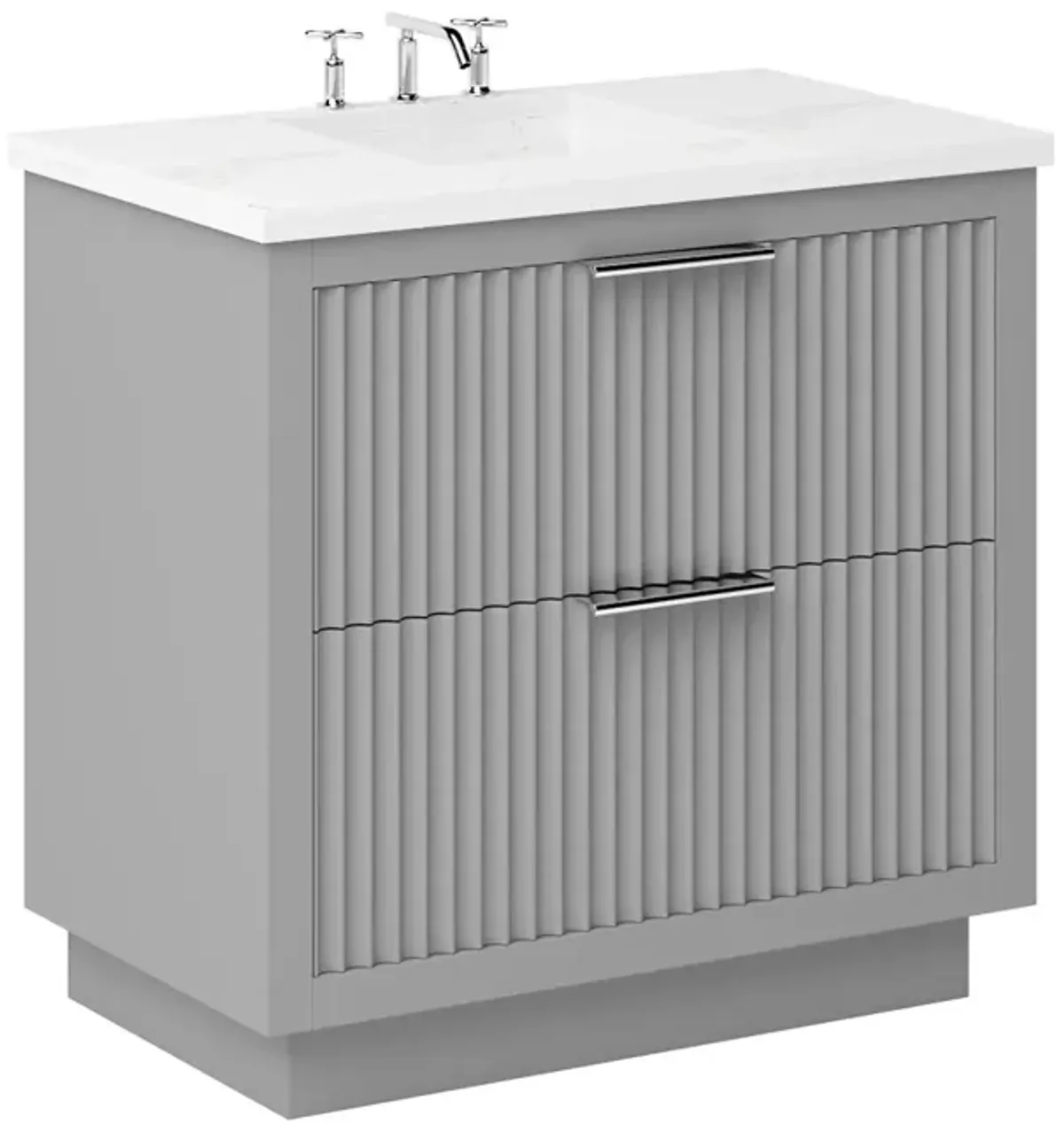 Ashford Two-Drawer Single Bathroom Vanity - Gray