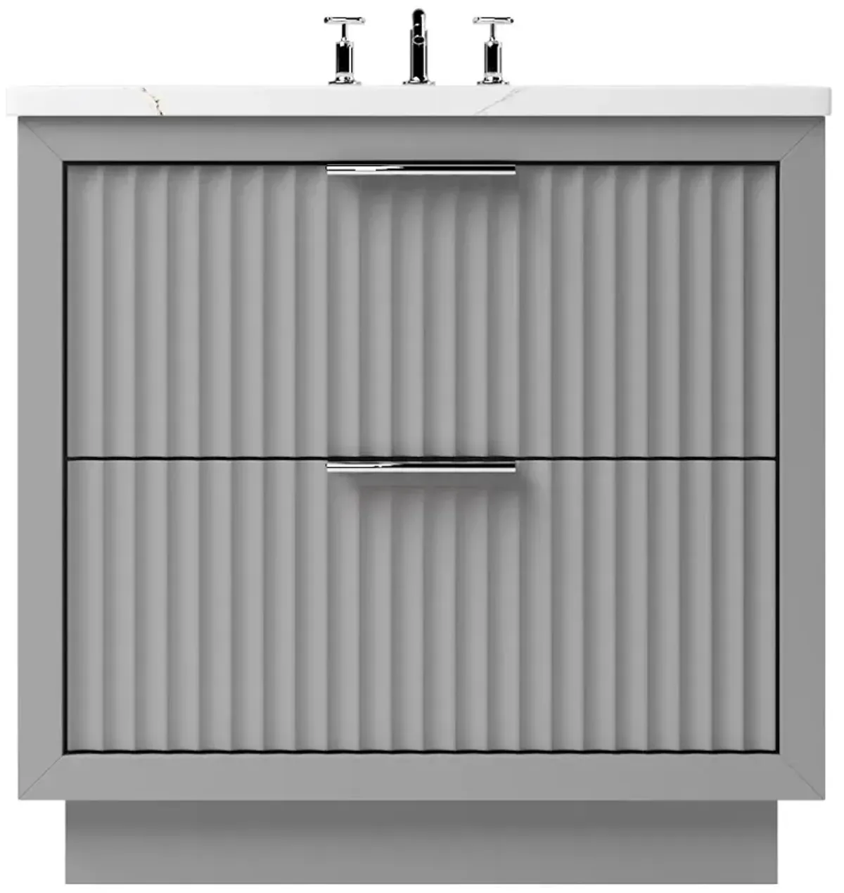 Ashford Two-Drawer Single Bathroom Vanity - Gray