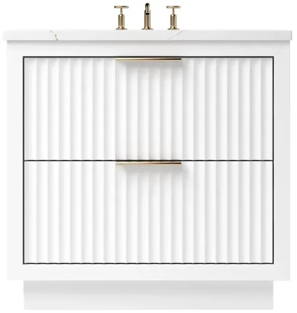 Ashford Two-Drawer Single Bathroom Vanity - White