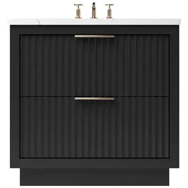 Ashford Two-Drawer Single Bathroom Vanity - Black