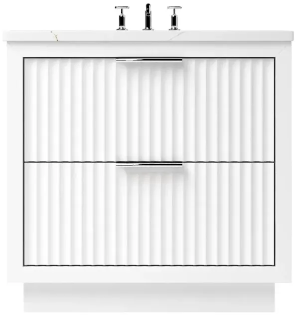 Ashford Two-Drawer Single Bathroom Vanity - White