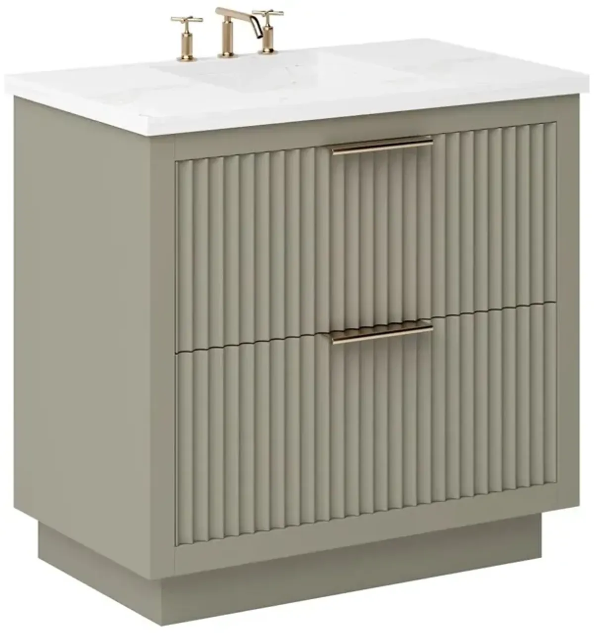 Ashford Two-Drawer Single Bathroom Vanity - Green