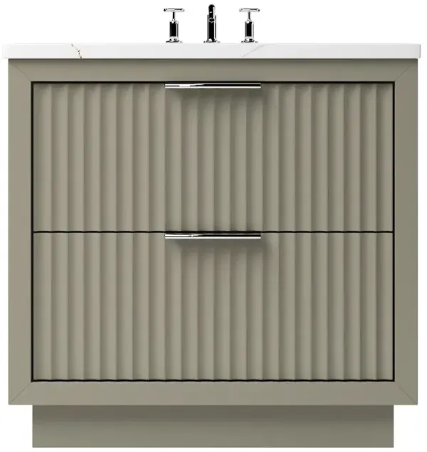 Ashford Two-Drawer Single Bathroom Vanity - Green