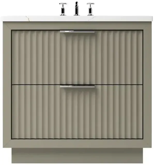 Ashford Two-Drawer Single Bathroom Vanity - Green