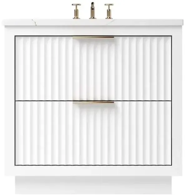 Ashford Two-Drawer Single Bathroom Vanity - White